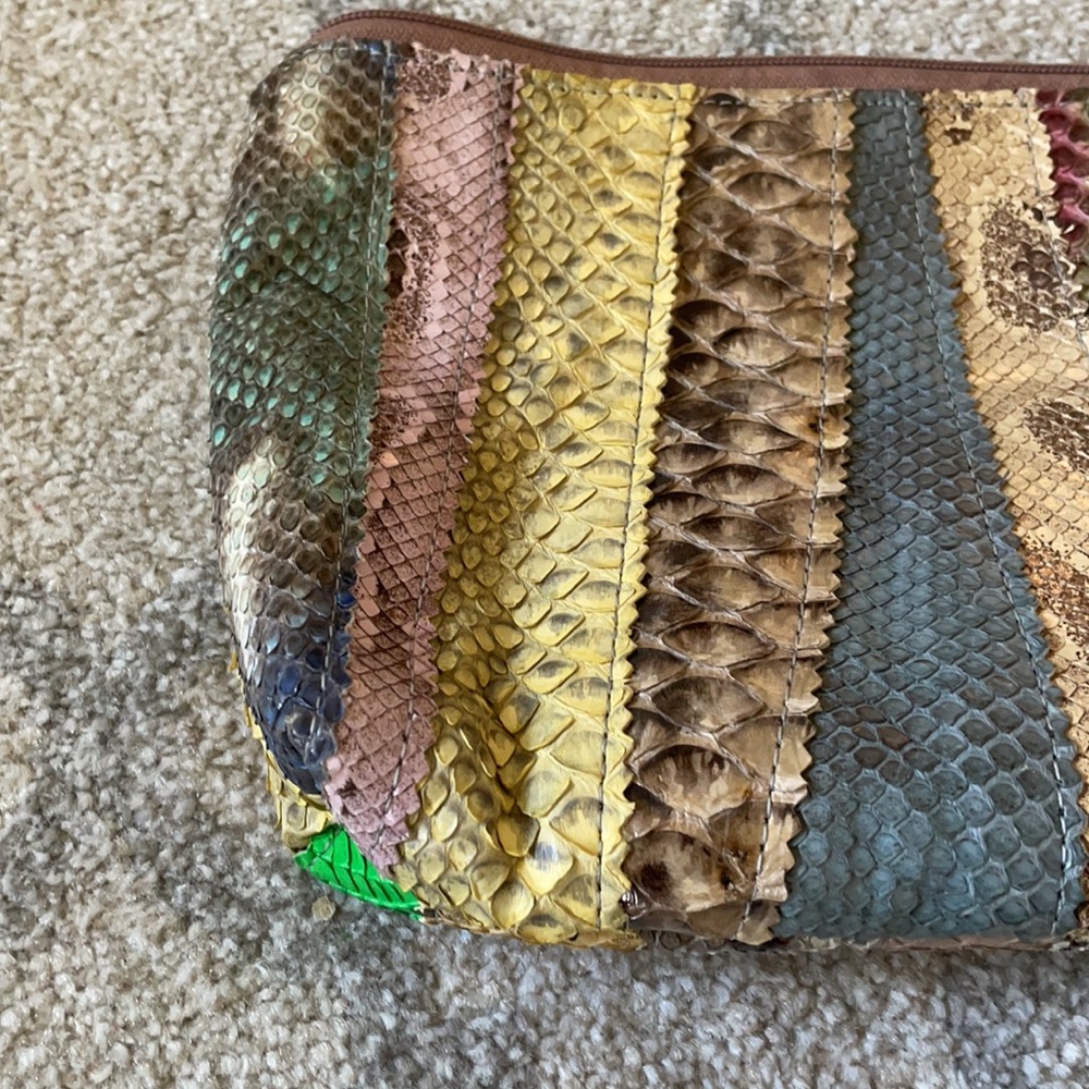 Robert Furst Patchwork Python Oversized Wristlet - image 2